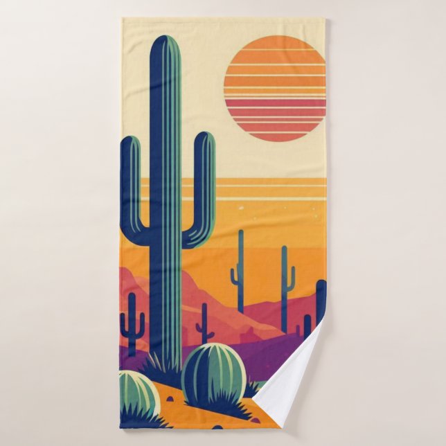 Colourful southwestern desert art bath towel (Bath Towel)
