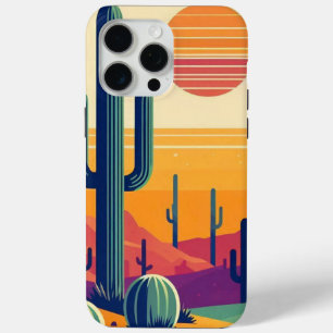 Colourful southwestern desert art iPhone 15 pro max case