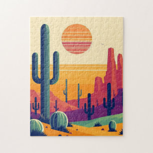 Colourful southwestern desert art jigsaw puzzle