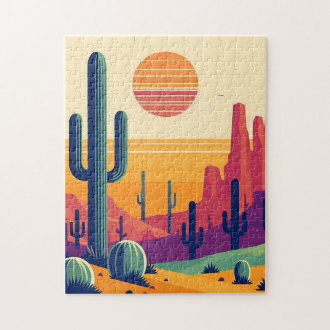 Colourful southwestern desert art jigsaw puzzle (Vertical)