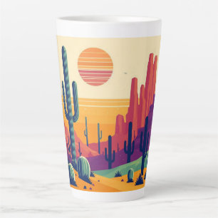 Colourful southwestern desert art latte mug