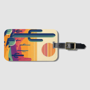 Colourful southwestern desert art luggage tag