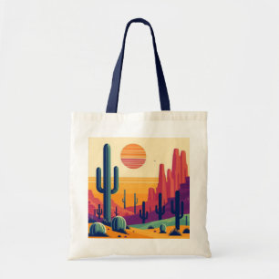 Colourful southwestern desert art tote bag