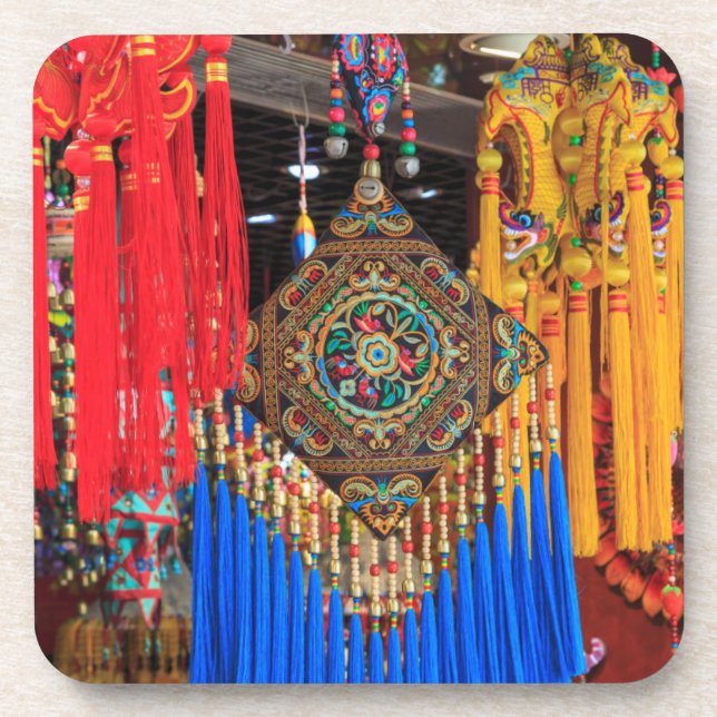 Colourful souvenirs in a shop, China Coaster (Front)