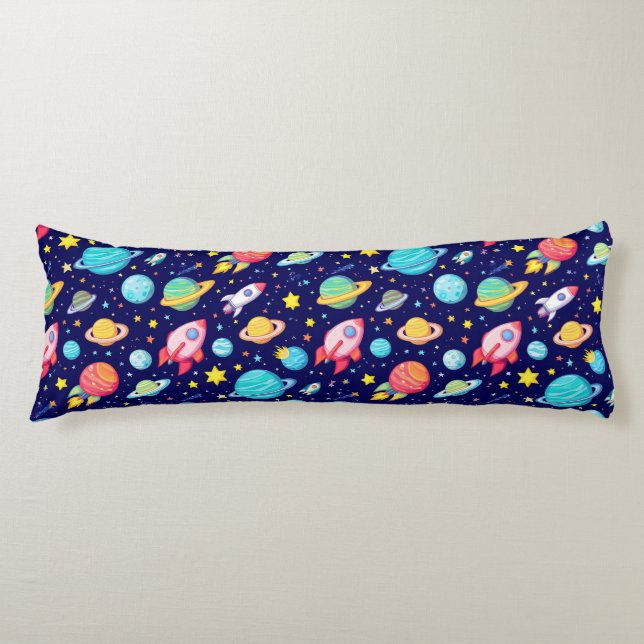 Colourful Space Cartoon Pattern Body Cushion (Front)