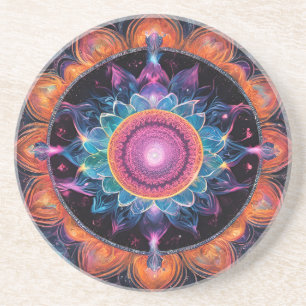Colourful Space Mandala Coaster