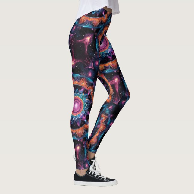 Colourful Space Mandala Leggings (Right)