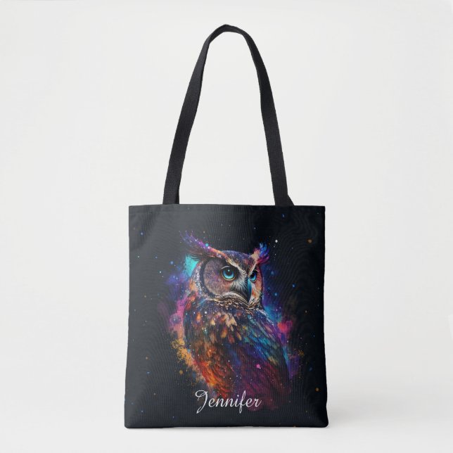 Colourful Space Owl                                Tote Bag (Front)