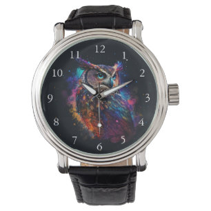 Colourful Space Owl Watch
