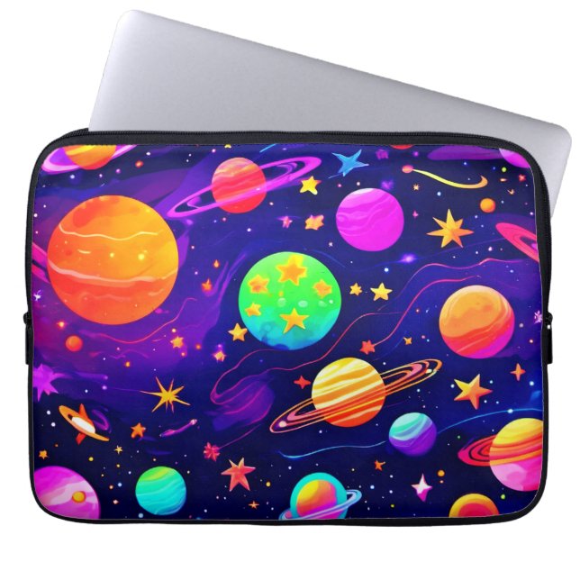 Colourful Space Pattern Laptop Sleeve (Front)