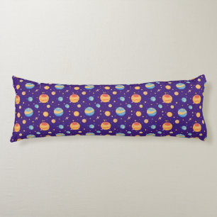Colourful Space Pattern with Planets, Stars Body Cushion
