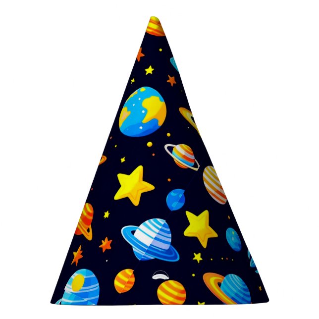 Colourful Space Theme With Planets Party Hat (Right)