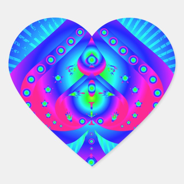 Colourful Spades Symbol Heart Sticker (Front)