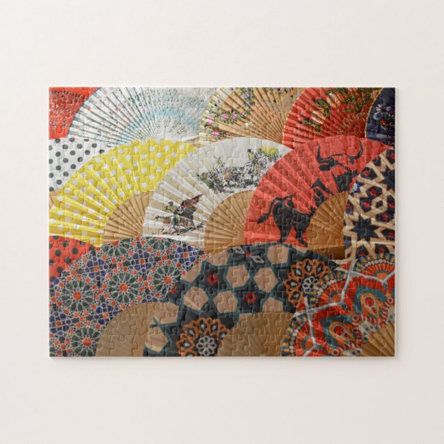 Colourful Spanish Flamenco Dance Fans Jigsaw Puzzl Puzzle (Horizontal)