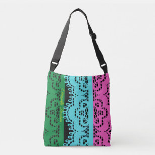 Colourful Spanish lace floral design-no.4 Crossbody Bag