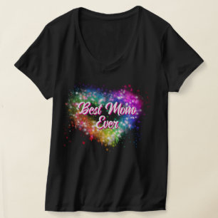 Colourful sparking glitter heart best Grandma ever T-Shirt