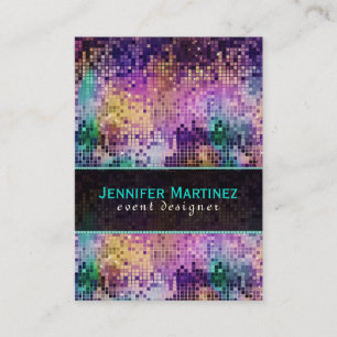 Colourful Sparkles & Disco Glitter Pattern Business Card