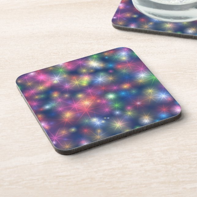 Colourful Sparkles Party Lights Coaster (Left Side)