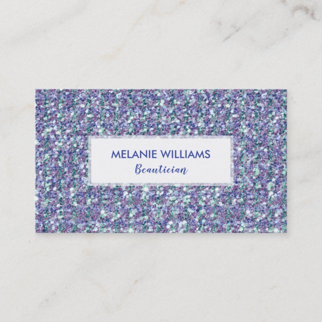 Colourful Sparkling Faux Glitter Business Card (Front)
