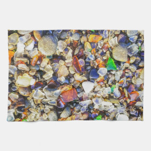 Colourful Sparkling Sea Glass Tea Towel