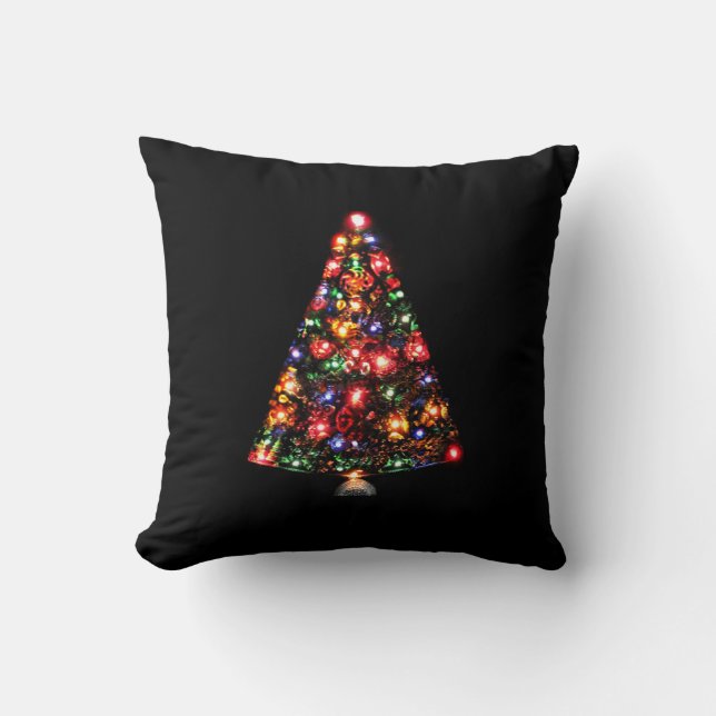 Colourful Sparkly Christmas Tree Cushion (Front)