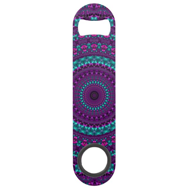 Colourful Sparkly Jewel Tone Mandala Digital Art (Front)