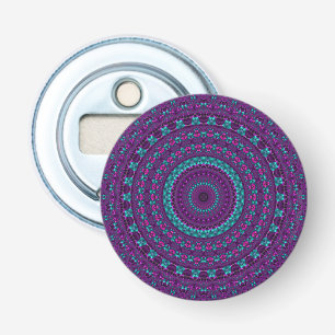 Colourful Sparkly Jewel Tone Mandala Digital Art Bottle Opener