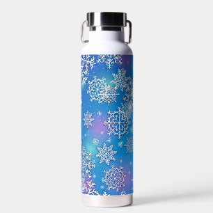 Colourful Sparkly Snowflakes Water Bottle