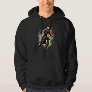 Colourful spatter for Dirtbiker and Motorcycle Lov Hoodie