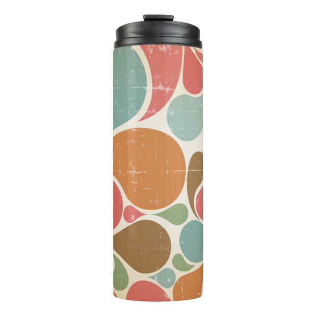 Colourful Spatters: Abstract Retro Pattern. Thermal Tumbler (Front)