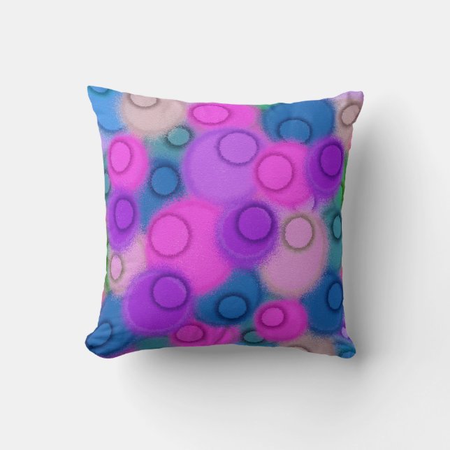 Colourful Sphere Abstract Painting Cushion (Front)