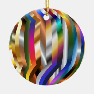 Colourful sphere, bright and shiny, ceramic tree decoration