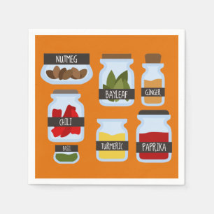 Colourful spice jars cooking style napkin