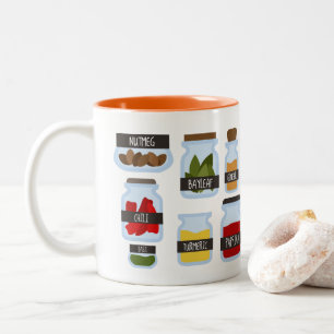 Colourful spice jars cooking style Two-Tone coffee mug