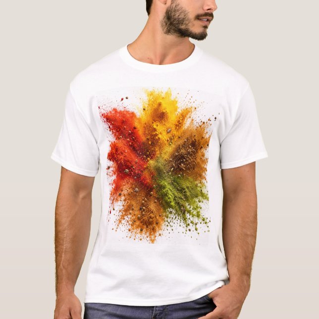 Colourful Spice Powder Explosion Burst  T-Shirt (Front)