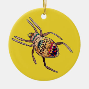 Colourful Spider arachnid art Ceramic Tree Decoration