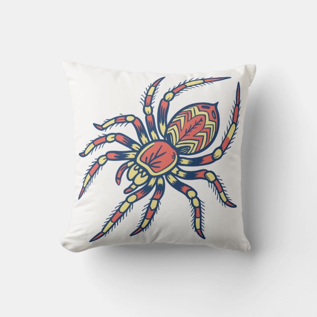 Colourful Spider throw Pillow (Front)