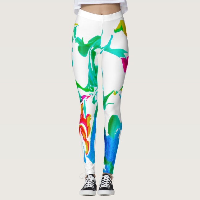 Colourful spider webs leggings (Front)