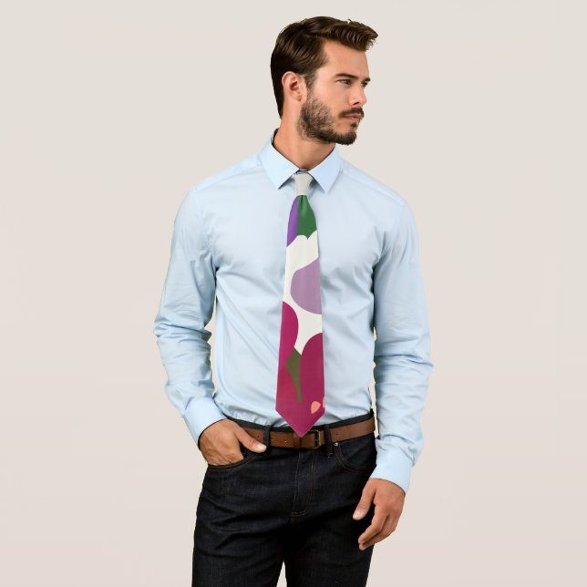 Colourful Spiderwort Flowers Floral Tie (In Situ)