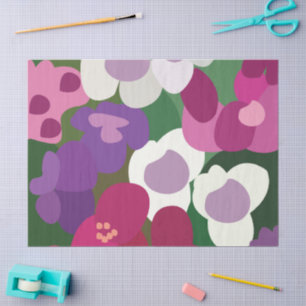 Colourful Spiderwort Flowers Floral Tissue Paper
