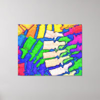 Colourful Spine Art Wrapped Canvas