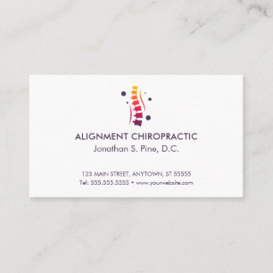 Colourful Spine Logo Chiropractic Appointment Card