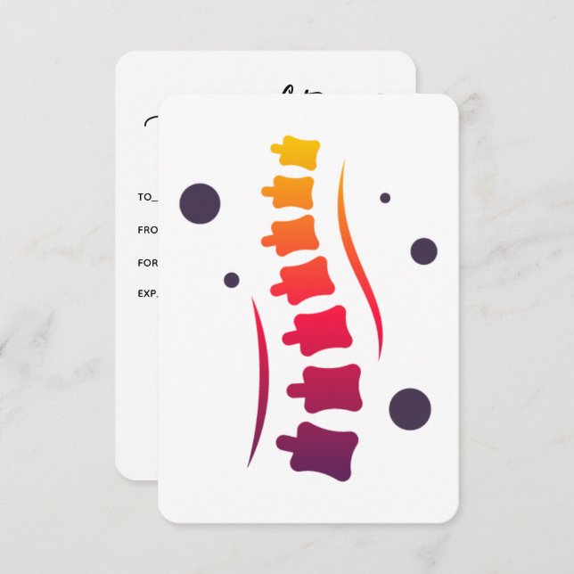 Colourful Spine Logo Chiropractic Gift Certificate (Front/Back)
