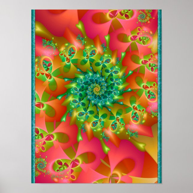 Colourful Spinning Hearts Poster (Front)