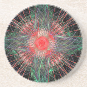 Colourful Spinning Swirls Coaster