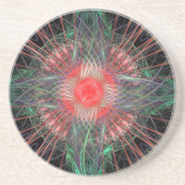 Colourful Spinning Swirls Coaster (Front)