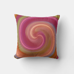 Colourful Spiral Abstract Art 2 Cushion