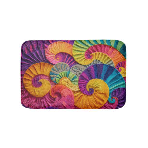 Colourful Spiral Abstract Background Vivid Energy  Bath Mat