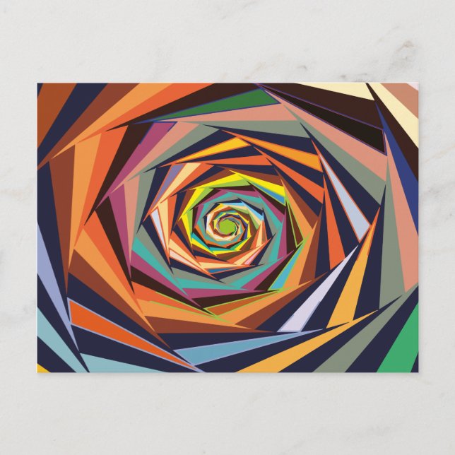 Colourful Spiral Abstract in the Linear Flat Postcard (Front)