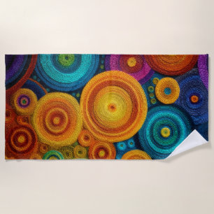 Colourful Spiral Abstract Pattern Geometric Swirl Beach Towel